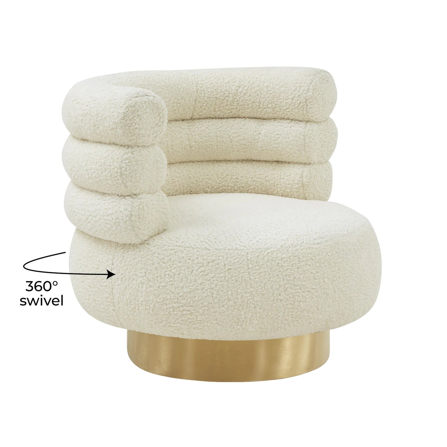 Cream Swivel Accent Chair