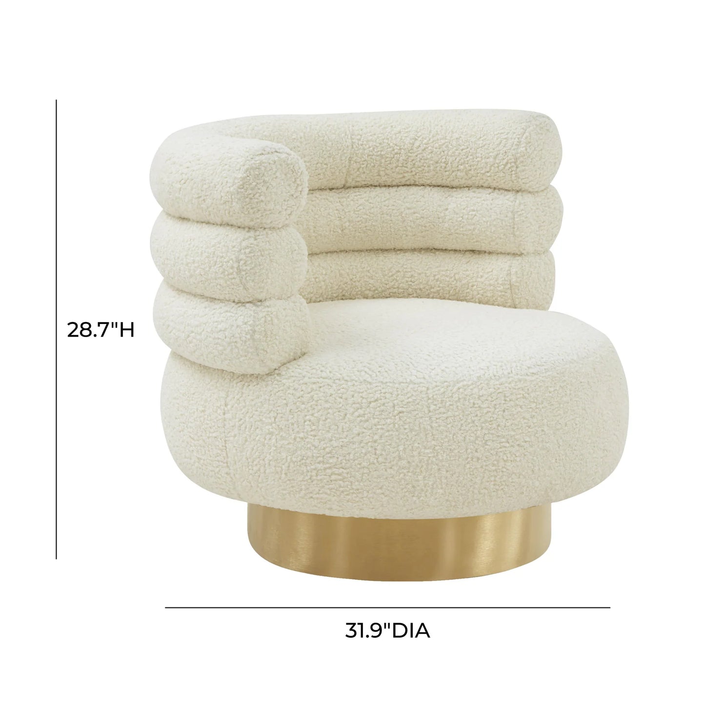 Cream Swivel Accent Chair